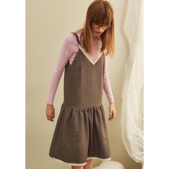 Front Row Shop Ruffle-trimmed Wool Slip Dress - Picture 8 of 8